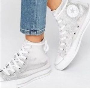 CONVERSE SILVER LEATHER